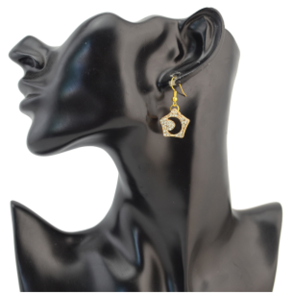 E-1587/1577 Charming Gold Plated Tree Red Gem Earrings