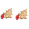 E-1587/1577 Charming Gold Plated Tree Red Gem Earrings
