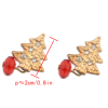E-1587/1577 Charming Gold Plated Tree Red Gem Earrings