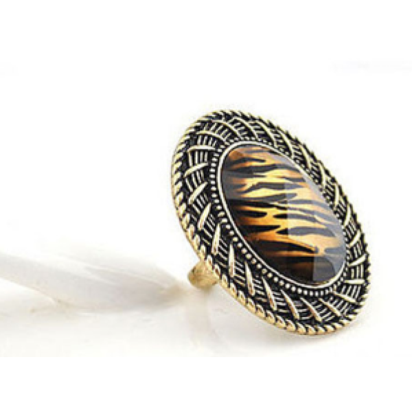 R-0806 New Fashion Round Gold Plated Alloy Ring