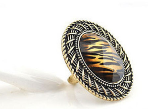 R-0806 New Fashion Round Gold Plated Alloy Ring