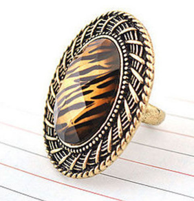 R-0806 New Fashion Round Gold Plated Alloy Ring