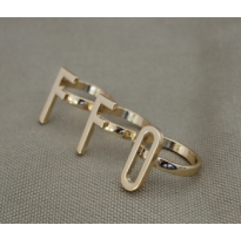 R-1184 New Fashion OFF ON Shape Gold Alloy Ring