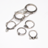 R-1474 6 Pcs/Set Pearl Antique Silver Gold Rhinestone Knuckle Midi Finger Rings Set for Women Jewelry