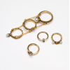 R-1474 6 Pcs/Set Pearl Antique Silver Gold Rhinestone Knuckle Midi Finger Rings Set for Women Jewelry
