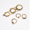 R-1474 6 Pcs/Set Pearl Antique Silver Gold Rhinestone Knuckle Midi Finger Rings Set for Women Jewelry