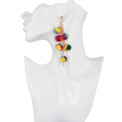 E-4262 Fashion Bohemian Colorful Bead Drop Earrings Party Gold Plated Jewelry