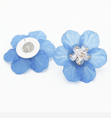 E-4788 Korean Style Fashion Jewelry Crystal Flower Stud Earrings For Women