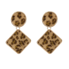 E-4848 4 Colors Personality Big Fashion Multilayer Spot Pattern Cloth Square Round Drop Earrings Gold Metal Geometric Earrings