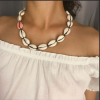N-7218 Shell Drop Oil Asymmetrical Necklace for Women's Jewelry Design