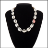N-7218 Shell Drop Oil Asymmetrical Necklace for Women's Jewelry Design