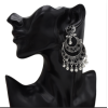 E-5263 Indian Style Double Crescent Shaped Bell Tassel Retro Earrings