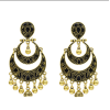 E-5263 Indian Style Double Crescent Shaped Bell Tassel Retro Earrings