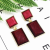 E-5133  2 Colors Contrast Square Acrylic Fashion Dangle Earrings For Women Wedding Party Jewelry