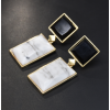 E-5133  2 Colors Contrast Square Acrylic Fashion Dangle Earrings For Women Wedding Party Jewelry