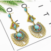 E-5309 New Arriva Bohemian Dangle Drop Women shaped Turquoise Earrings for Women Jewelry
