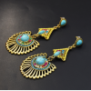 E-5309 New Arriva Bohemian Dangle Drop Women shaped Turquoise Earrings for Women Jewelry