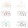 B-0971 Set of 6 Bracelets Acrylic Beads Alloy Bracelet for Woman Bangle