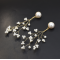 E-5337 Fashion Simple Twig Pearl Beaded Flower Pendant Earrings Jewelry For Women Design