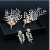 E-5343  4 PCS/set European Style Gold Plated Multiple Pearl Branch Shape Hair Clips Earring Set
