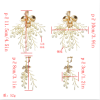 E-5343  4 PCS/set European Style Gold Plated Multiple Pearl Branch Shape Hair Clips Earring Set