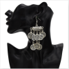 E-5350 Ethnic Vintage Style Silver Zamak Gypsy Indian Coin Long Tassel Statement Earrings Female Bohemian Jewelry