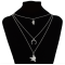 N-7246  3 Style Simple Silver Gold Alloy Shell Statement Multi-layer Chain Necklace Female Fashion Jewelry