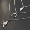 N-7246  3 Style Simple Silver Gold Alloy Shell Statement Multi-layer Chain Necklace Female Fashion Jewelry