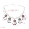 N-7247  Bohemian Boho Vintage Silver Plated Inlay Acrylic Coin Tassel  Waist Belly Body Chain Women Jewelry