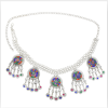 N-7247  Bohemian Boho Vintage Silver Plated Inlay Acrylic Coin Tassel  Waist Belly Body Chain Women Jewelry
