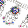 N-7247  Bohemian Boho Vintage Silver Plated Inlay Acrylic Coin Tassel  Waist Belly Body Chain Women Jewelry
