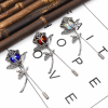 P-0437  3 Color Women Silver Metal  Flower Brooch Pins Shirt Dress Clothes Fashion Accessories