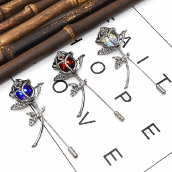 P-0437  3 Color Women Silver Metal  Flower Brooch Pins Shirt Dress Clothes Fashion Accessories