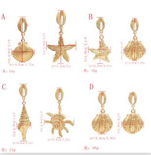 E-5366  Fashion Marine Style Starfish Sea Shell Summer Earrings Female Wedding Party Jewelry
