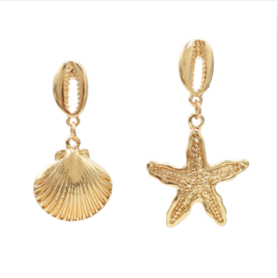 E-5366  Fashion Marine Style Starfish Sea Shell Summer Earrings Female Wedding Party Jewelry