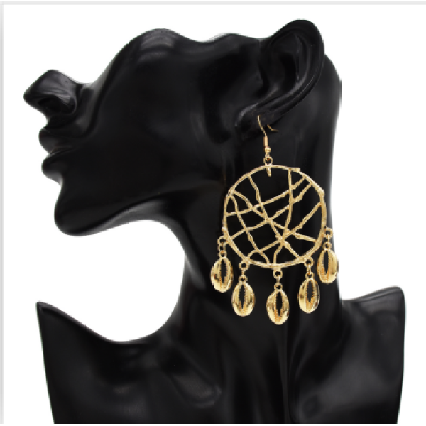 E-5377  2 Style Trendy Big Gold Metal Natural Sea Shell Starfish Pendant Drop Earrings for Women Beach Party Jewelry