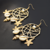 E-5377  2 Style Trendy Big Gold Metal Natural Sea Shell Starfish Pendant Drop Earrings for Women Beach Party Jewelry