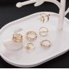 R-1507 8 Pcs/set Rings Set Vintage Rhinestone Midi Finger Ring Sets for Women Gypsy Dancer Boho Party Jewelry
