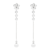 E-5384  Silver Needle Shaped Rhinestone Zircon Drop Earrings Golden Ladies Wedding Party Jewelry