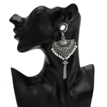 E-5387 Indian Vintage Gold Silver Bell Tassel Statement Jhumka Earrings For Women Party Jewelry