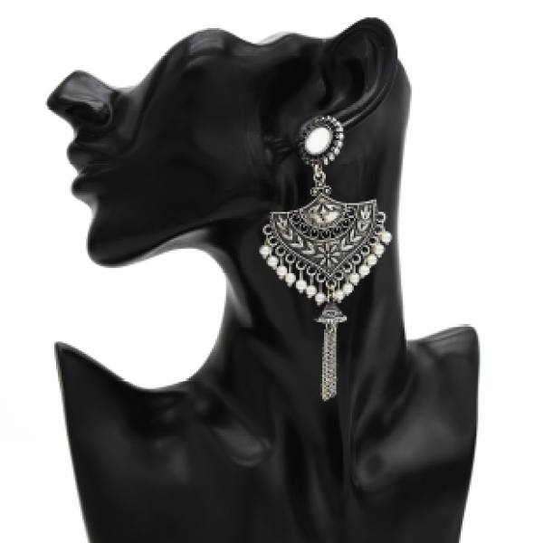 E-5387 Indian Vintage Gold Silver Bell Tassel Statement Jhumka Earrings For Women Party Jewelry