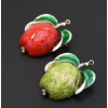 P-0439 Red Green Enamel Apple Brooches For Women Girl Dress Suit Summer Party Accessories