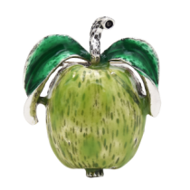 P-0439 Red Green Enamel Apple Brooches For Women Girl Dress Suit Summer Party Accessories