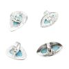 R-1511 4 Style Vintage Bohemian Silver Plated Turquoise Ring Adjustable Ring