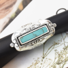 R-1512 2 Style Exaggeration Vintage Bohemian Silver Plated Turquoise Adjustable Ring