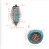 R-1512 2 Style Exaggeration Vintage Bohemian Silver Plated Turquoise Adjustable Ring