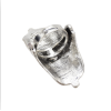 R-1512 2 Style Exaggeration Vintage Bohemian Silver Plated Turquoise Adjustable Ring