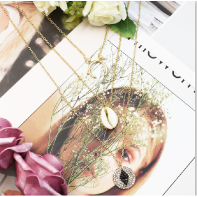 N-7267 2 Styles Multi-layer Sea Shell Pendant Necklaces For Girls Party Summer Women Jewelry