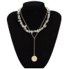 N-7272 Fashion transparent rough alloy necklace coin pendant ladies party jewelry