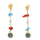 E-5415 Bohemian Metal Turquoise Pearl Alloy Shell Pendant Drop Hoop Earrings for Women Summer Beach Jewelry